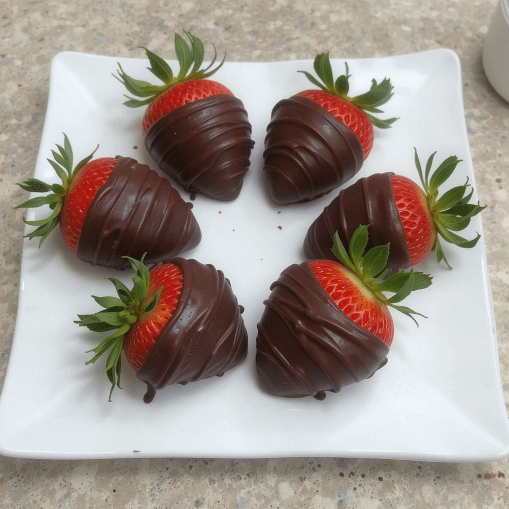 Fresh strawberries dipped in rich, silky chocolate and beautifully drizzled for an elegant dessert.