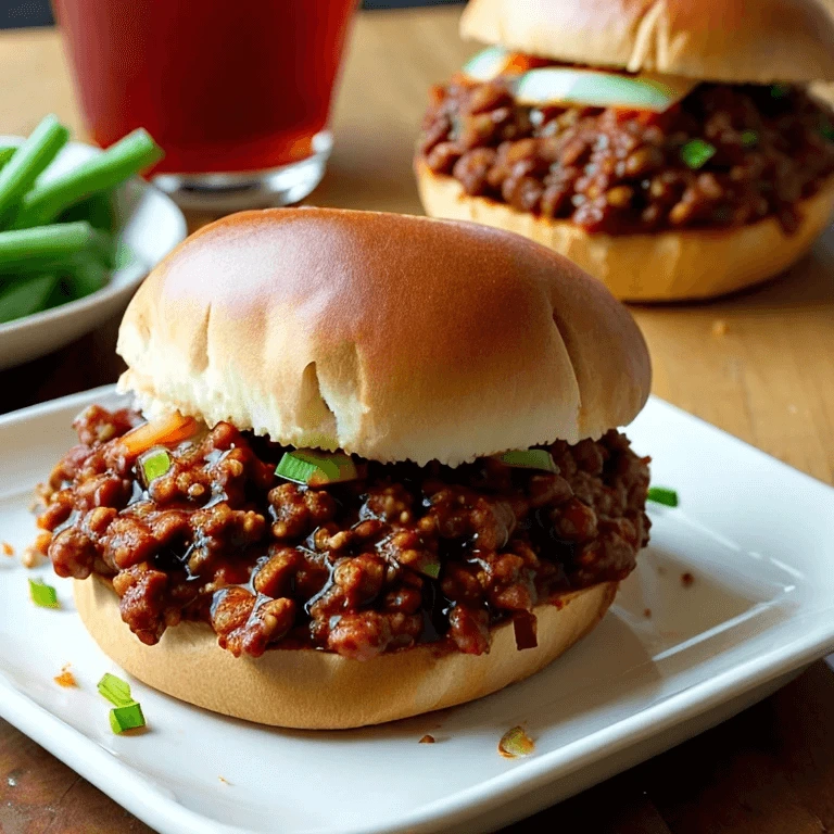 Classic Pioneer Woman Sloppy Joes sandwich with seasoned ground beef, onions, and a rich tomato-based sauce, served on a soft bun.