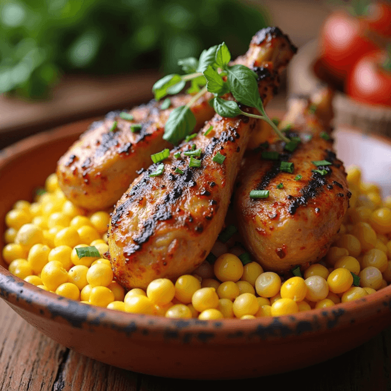 A flavorful Street Corn Chicken Bowl with smoky chicken, charred corn, creamy dressing, and a rice base.