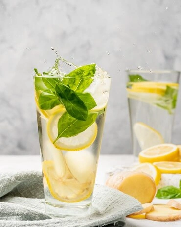Green agua fresca with herbs and lime