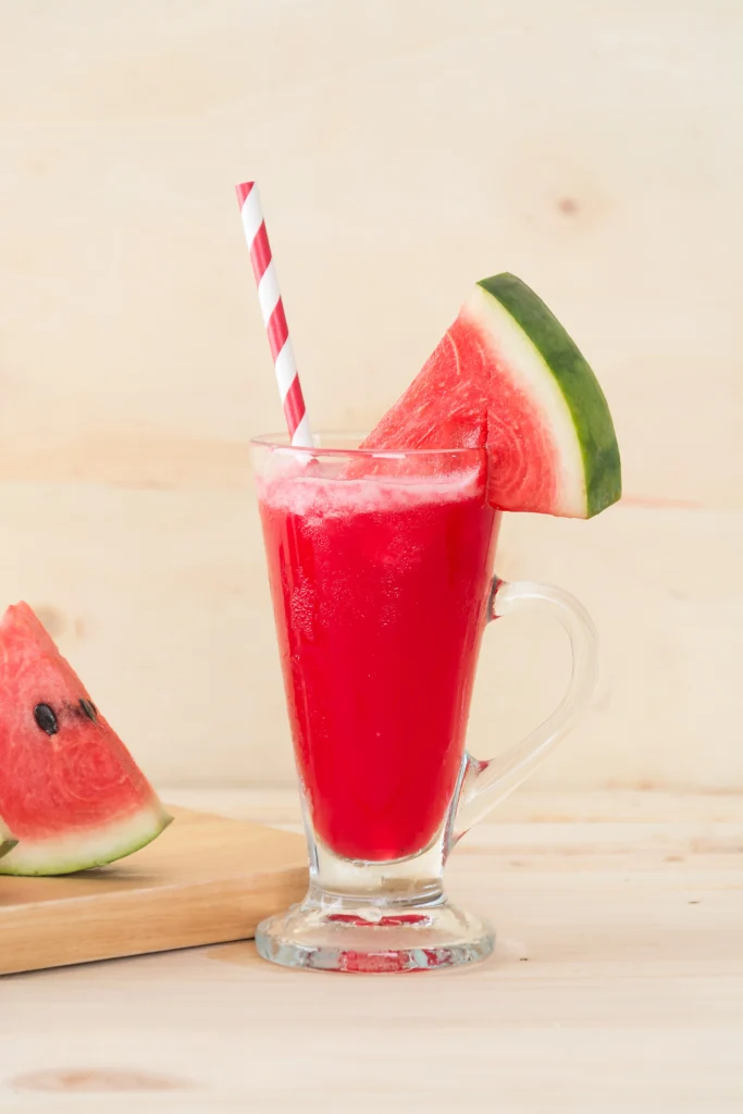 Summer cocktail with watermelon, mint, and basil—Watermelon Mint Mojito.