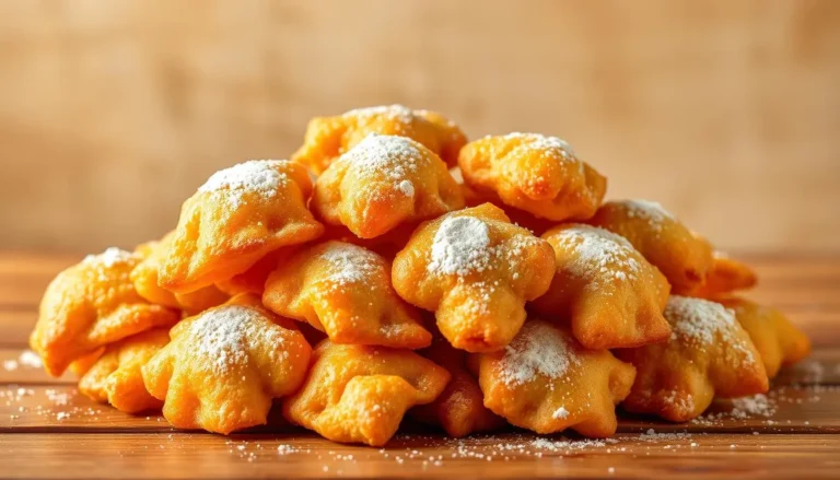 Golden and crispy Buñuelos de Yuca served on a white plate with dipping sauce.